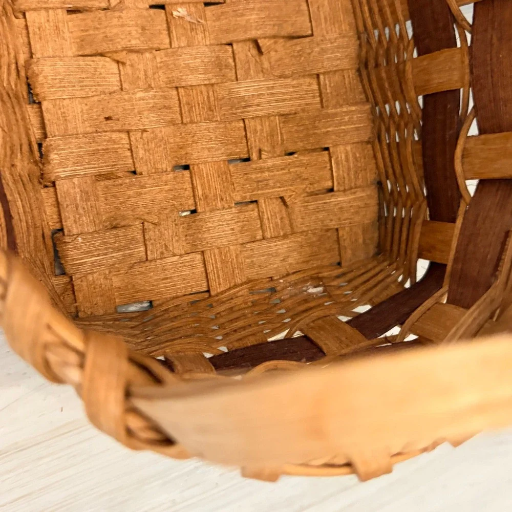 Hand Woven Basket Wisconsin Weave Basket Guild Oval Brown 18in